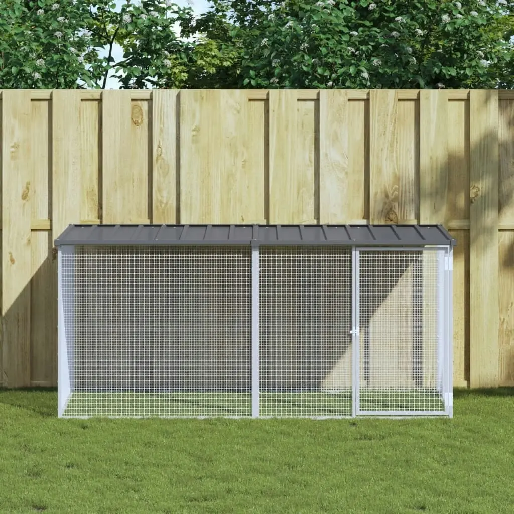 Chicken Cage with Roof Anthracite 203x98x90 cm Galvanised Steel 3189049