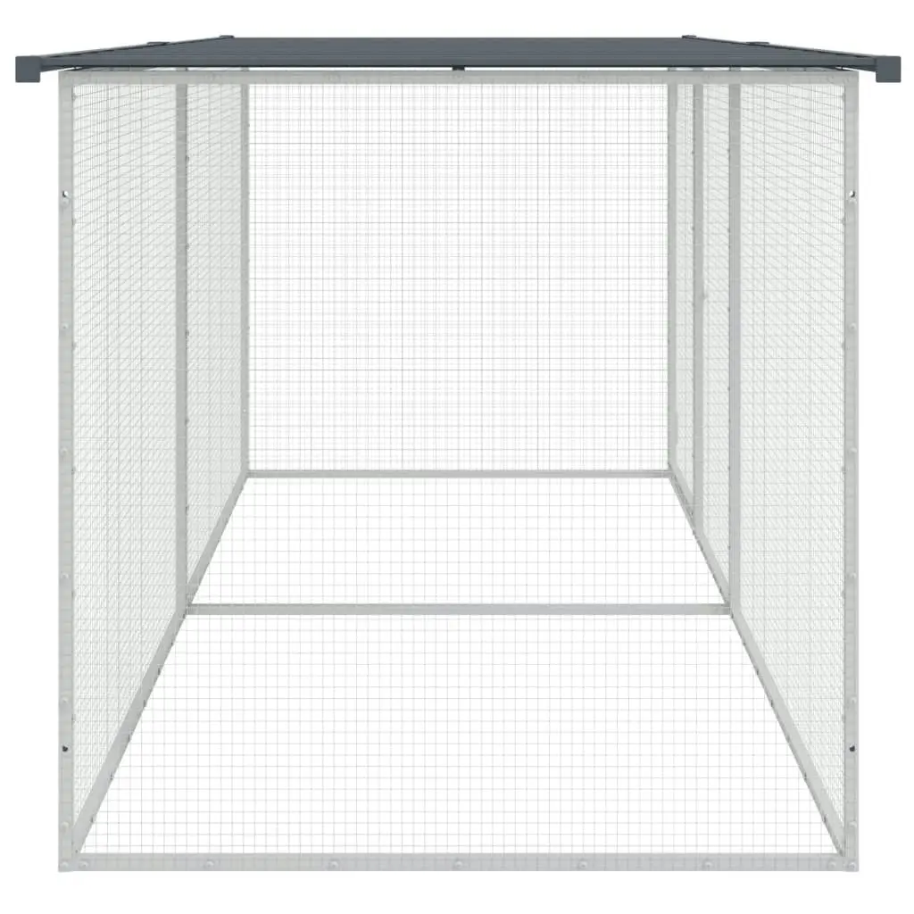 Chicken Cage with Roof Anthracite 203x98x90 cm Galvanised Steel 3189049