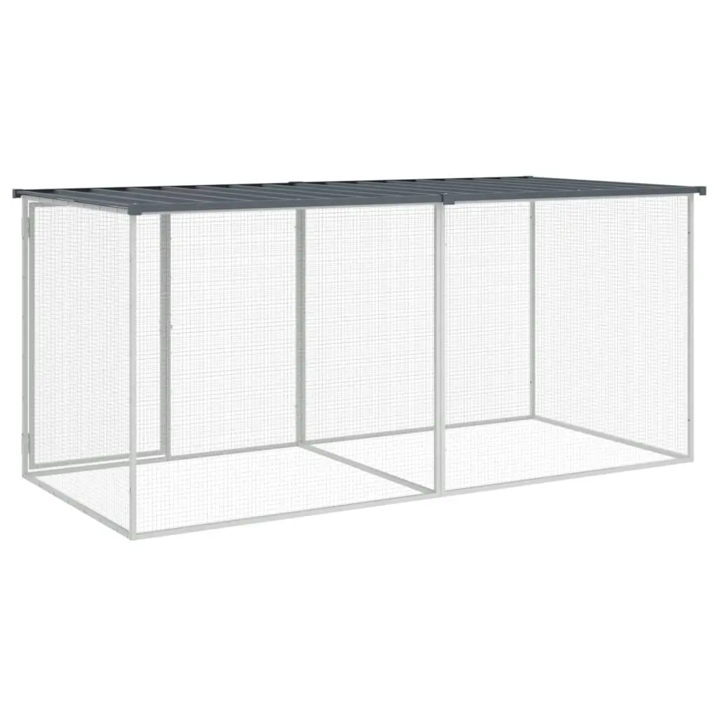 Chicken Cage with Roof Anthracite 203x98x90 cm Galvanised Steel 3189049