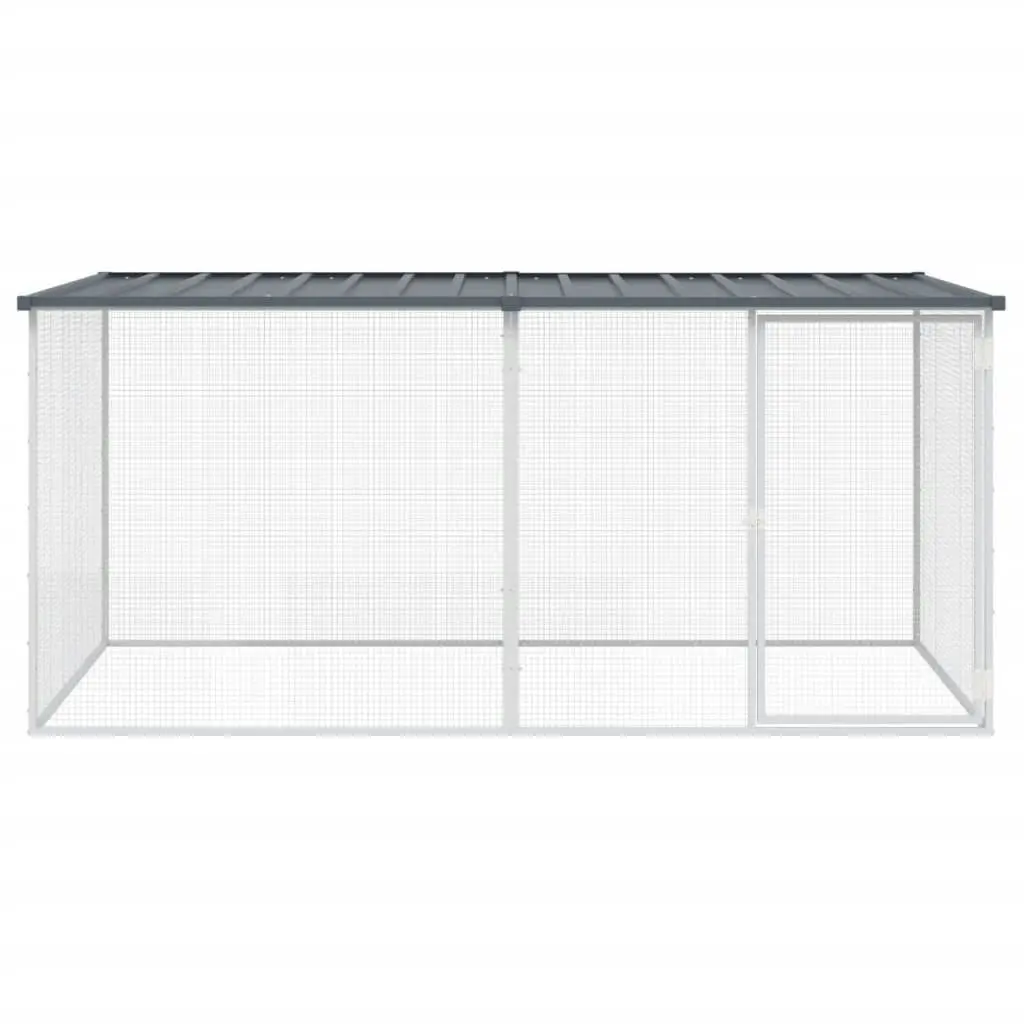 Chicken Cage with Roof Anthracite 203x98x90 cm Galvanised Steel 3189049