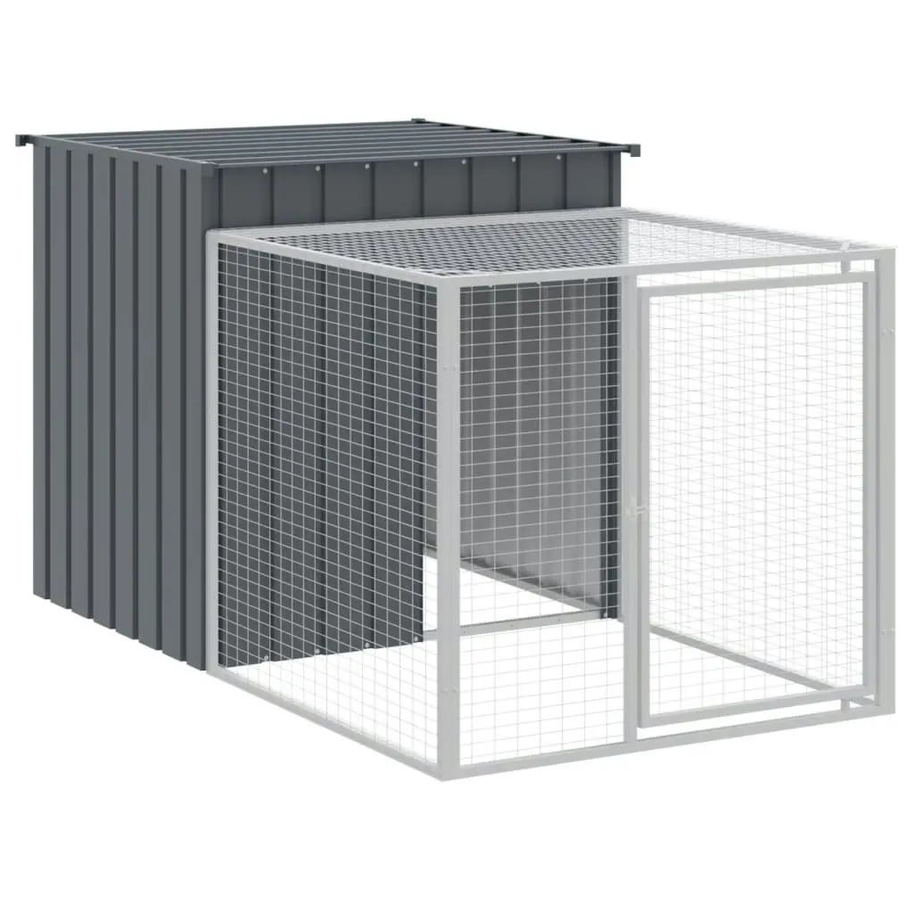 Chicken Cage with Run Anthracite 110x609x110 cm Galvanised Steel 3189090