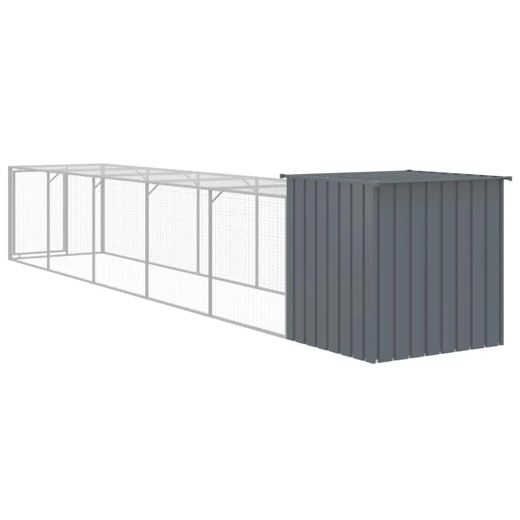 Chicken Cage with Run Anthracite 110x609x110 cm Galvanised Steel 3189090