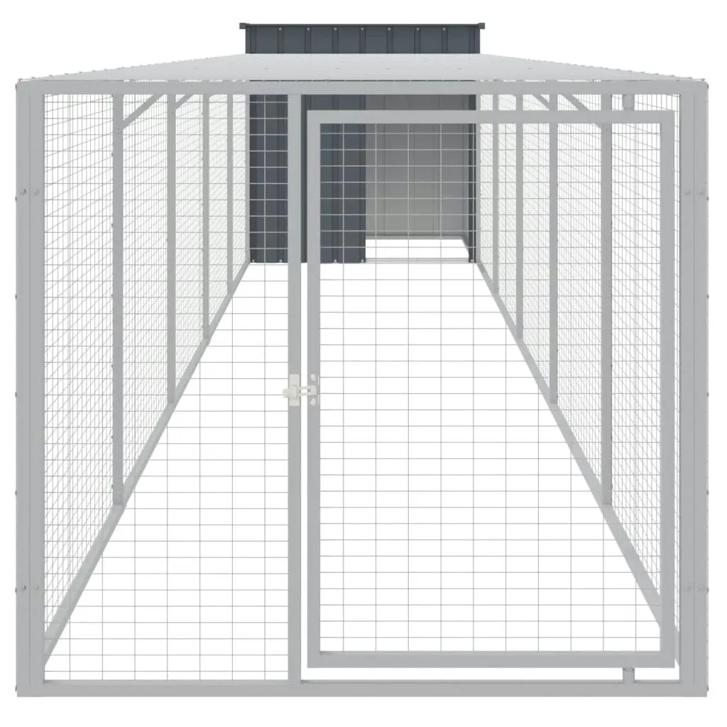 Chicken Cage with Run Anthracite 110x609x110 cm Galvanised Steel 3189090