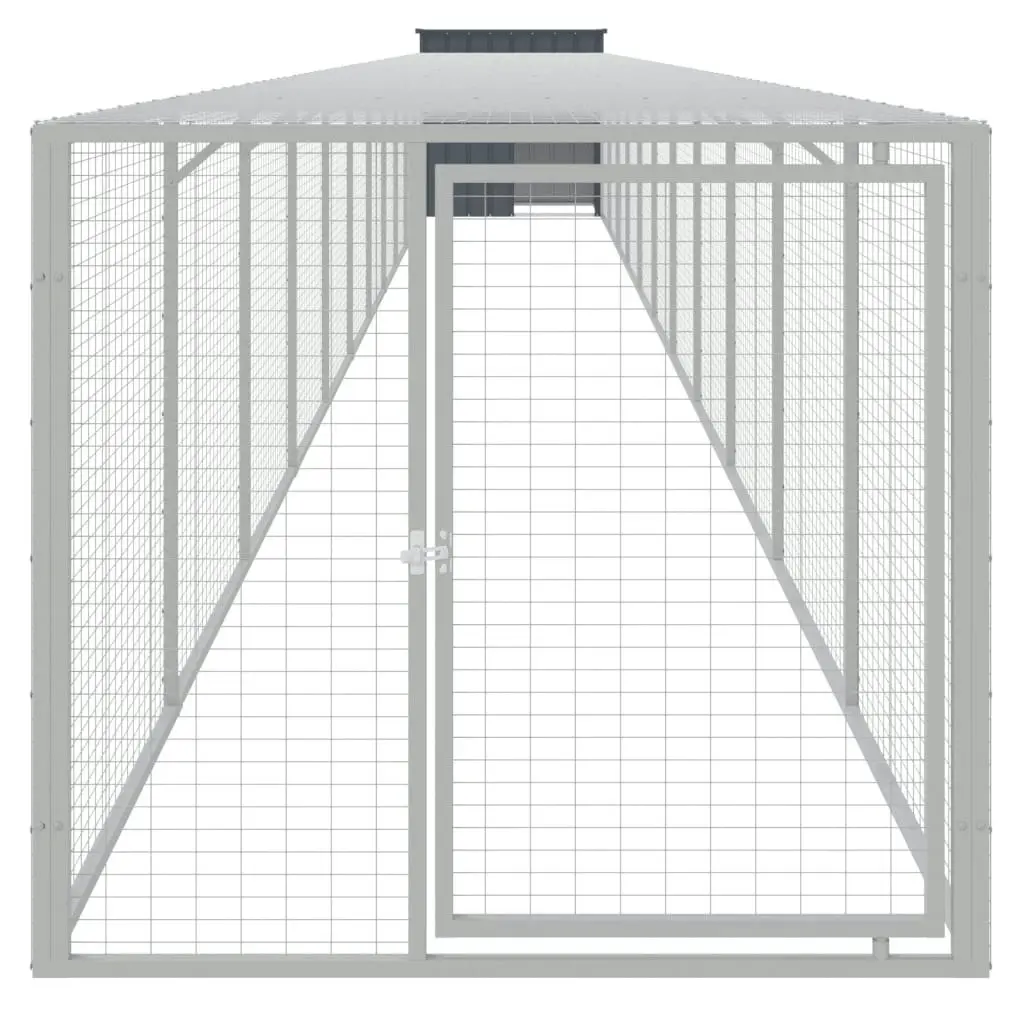 Chicken Cage with Run Anthracite 110x1221x110 cm Galvanised Steel 3189093