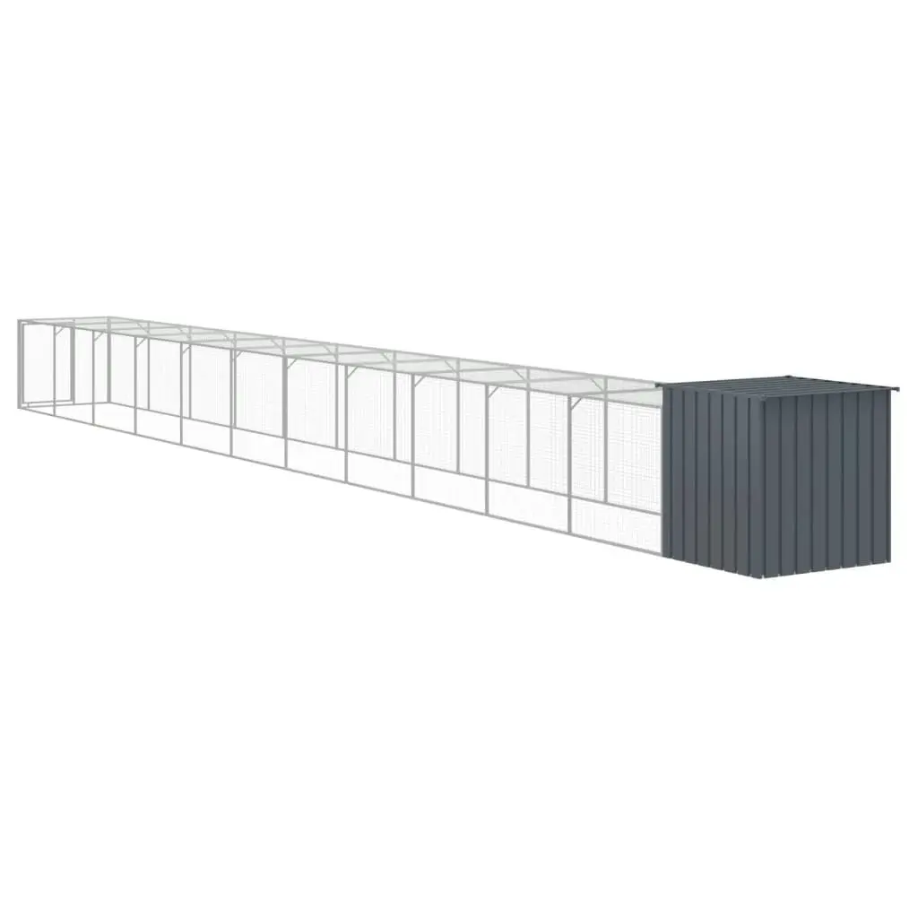 Chicken Cage with Run Anthracite 110x1221x110 cm Galvanised Steel 3189093