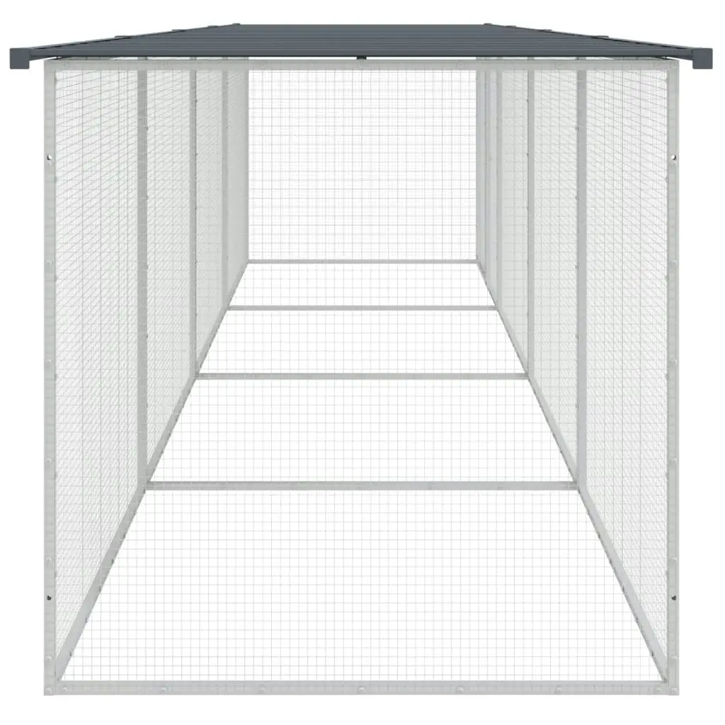 Chicken Cage with Roof Anthracite 403x98x90 cm Galvanised Steel 3189050