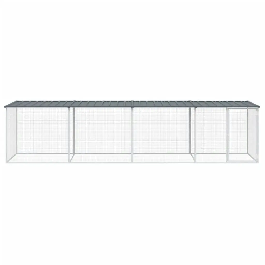 Chicken Cage with Roof Anthracite 403x98x90 cm Galvanised Steel 3189050