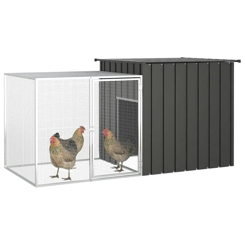 Chicken Cage Anthracite 200x91x100 cm Galvanised Steel 171544