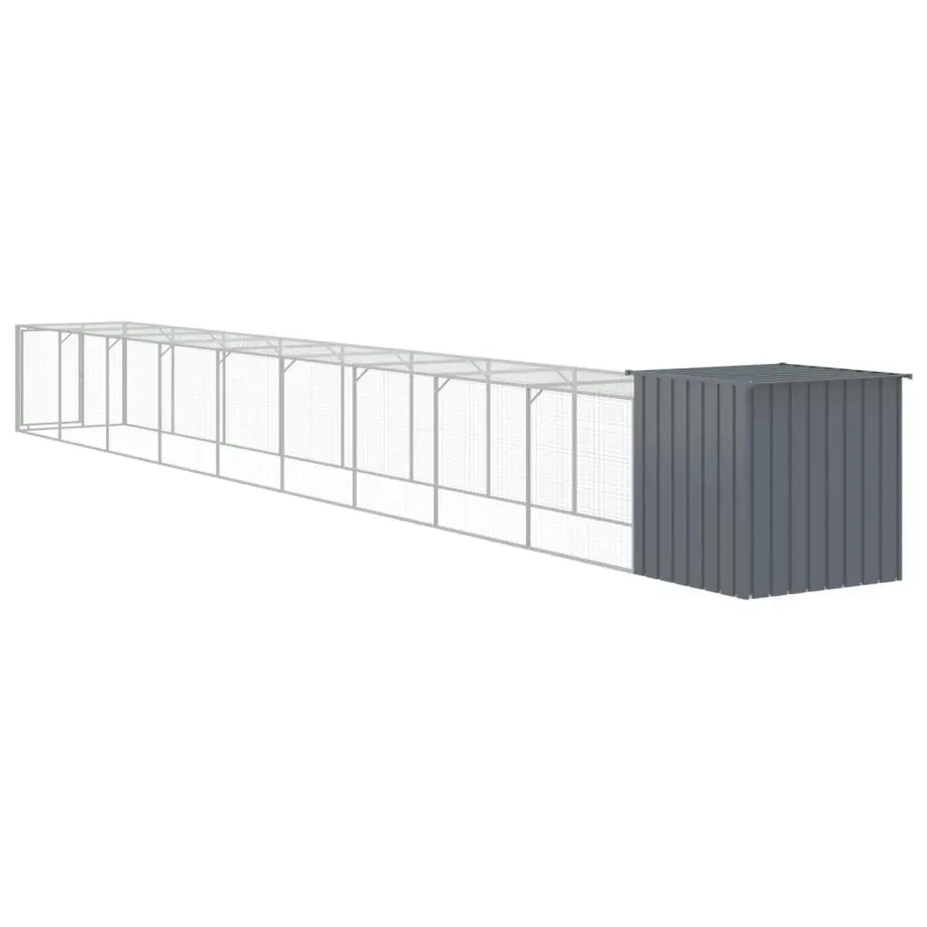 Chicken Cage with Run Anthracite 110x1017x110 cm Galvanised Steel 3189092