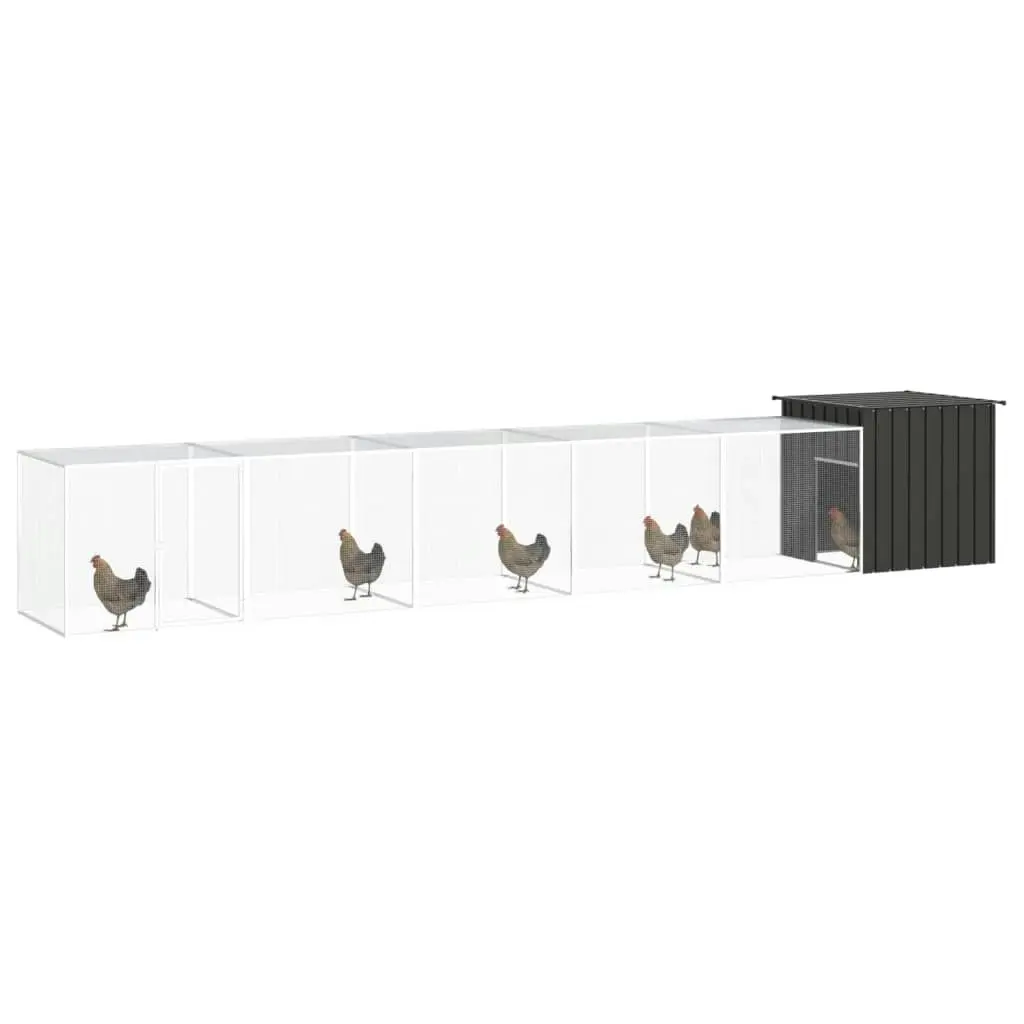 Chicken Cage Anthracite 600x91x100 cm Galvanised Steel 3106455