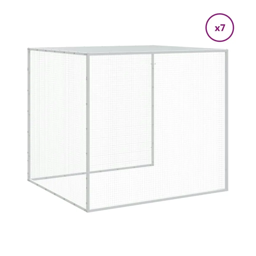 Chicken Cage with Roof Light Grey 803x98x90 cm Galvanised Steel 3189047