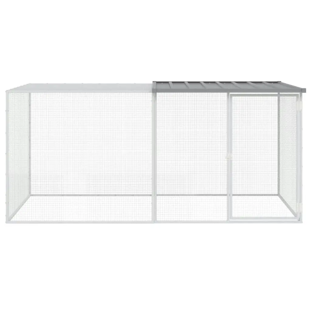 Chicken Cage with Roof Light Grey 203x98x90 cm Galvanised Steel 3189044