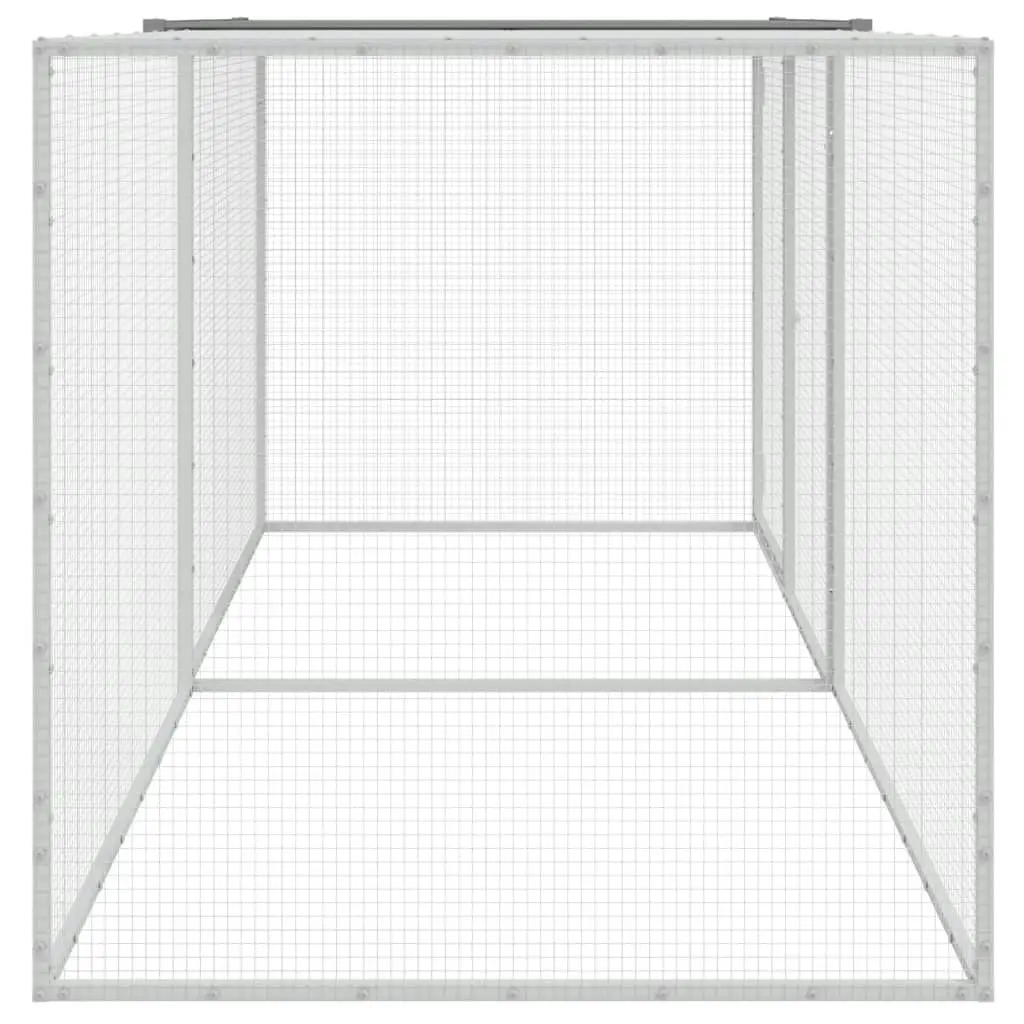 Chicken Cage with Roof Light Grey 203x98x90 cm Galvanised Steel 3189044