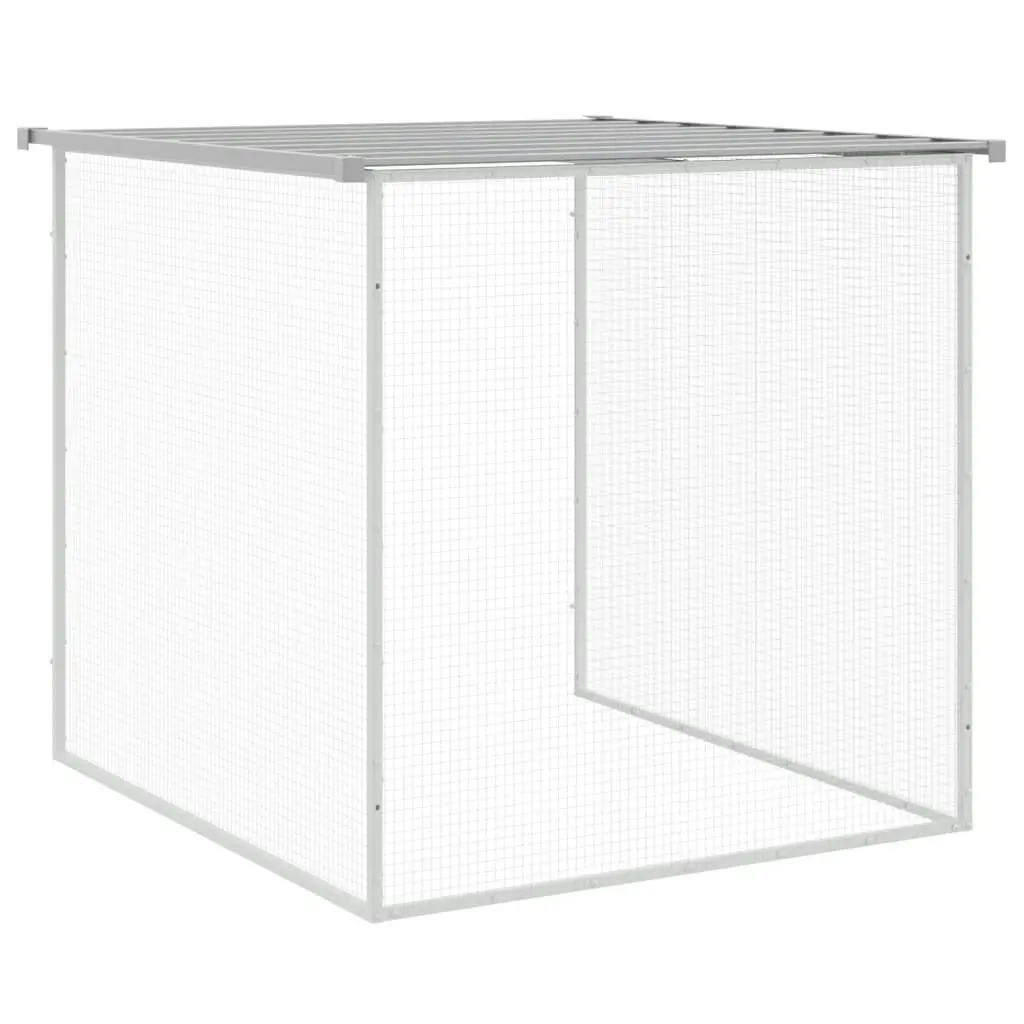 Chicken Cage with Roof Light Grey 203x98x90 cm Galvanised Steel 3189054