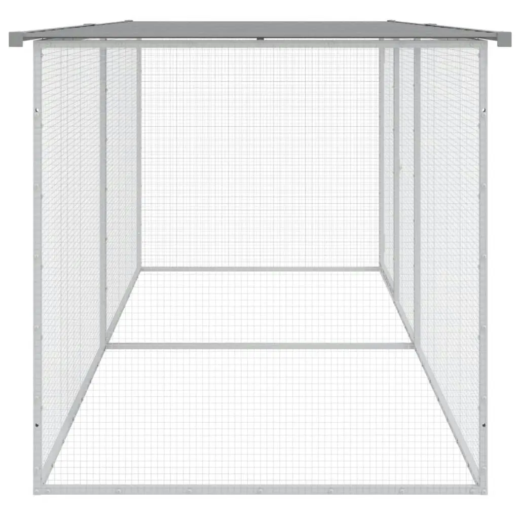 Chicken Cage with Roof Light Grey 203x98x90 cm Galvanised Steel 3189054