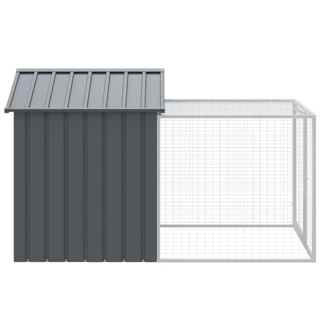 Chicken Cage with Run Anthracite 117x201x123 cm Galvanised Steel 172353