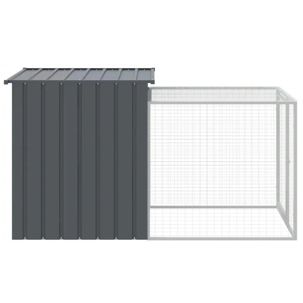 Chicken Cage with Run Anthracite 110x201x110 cm Galvanised Steel 172359