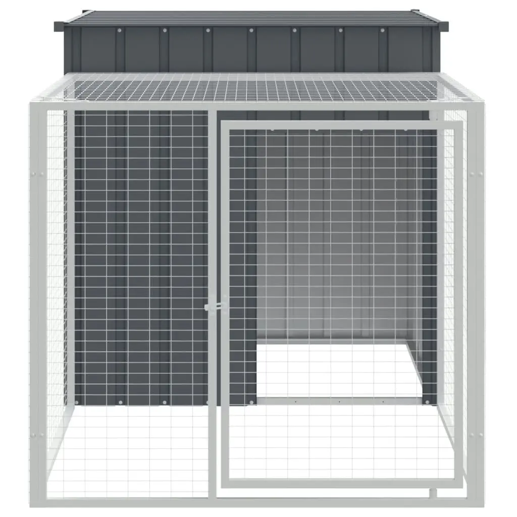 Chicken Cage with Run Anthracite 110x201x110 cm Galvanised Steel 172359