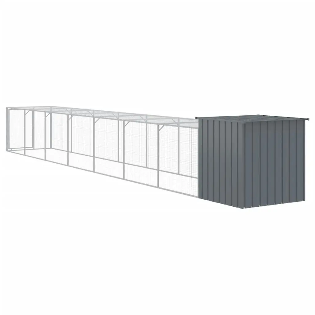 Chicken Cage with Run Anthracite 110x813x110 cm Galvanised Steel 3189091