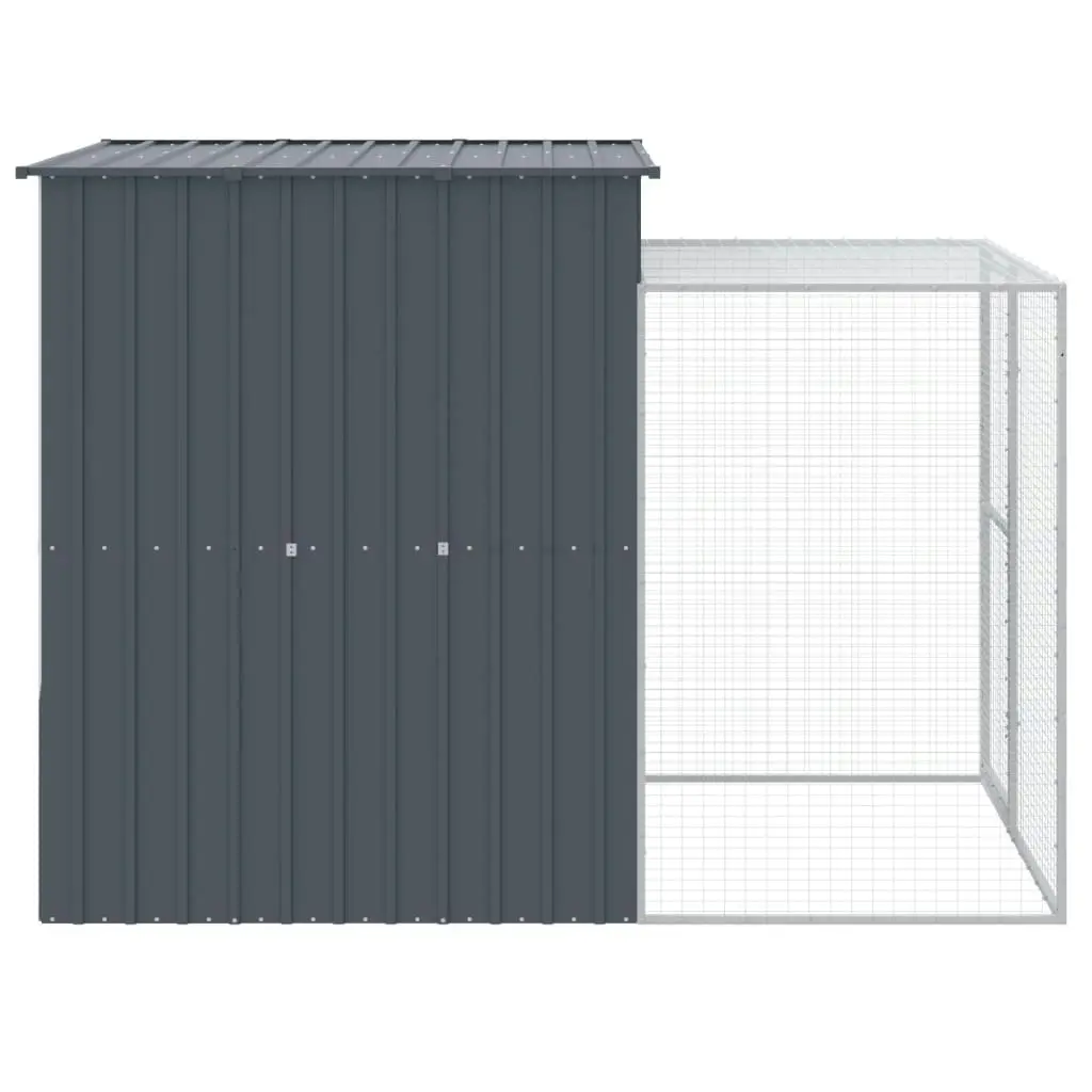 Chicken Cage with Run Anthracite 165x251x181 cm Galvanised Steel 172367