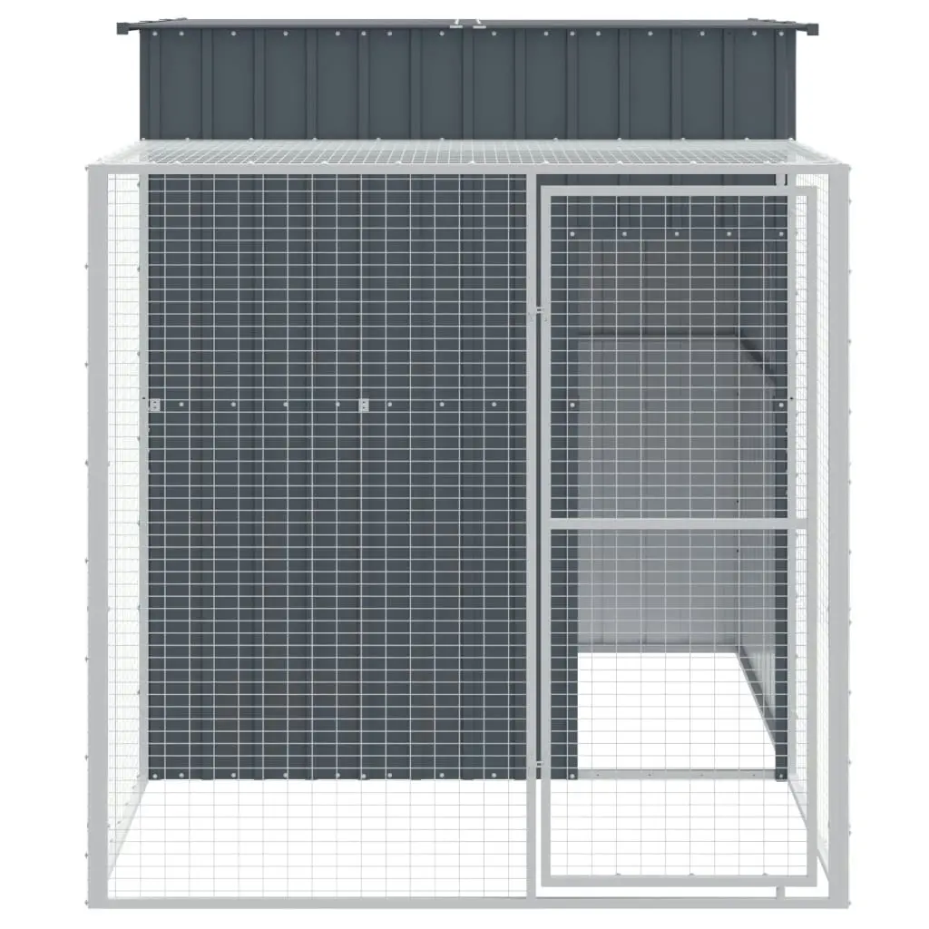 Chicken Cage with Run Anthracite 165x251x181 cm Galvanised Steel 172367