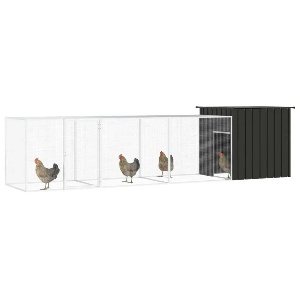 Chicken Cage Anthracite 400x91x100 cm Galvanised Steel 3106453