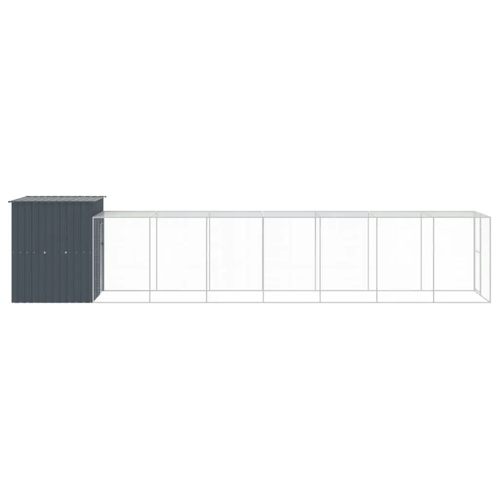 Chicken Cage with Run Anthracite 165x863x181 cm Galvanised Steel 3189111