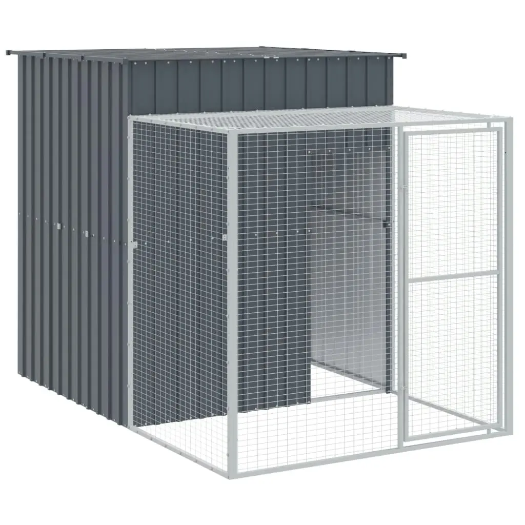 Chicken Cage with Run Anthracite 165x863x181 cm Galvanised Steel 3189111