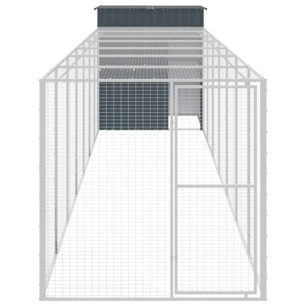 Chicken Cage with Run Anthracite 165x863x181 cm Galvanised Steel 3189111