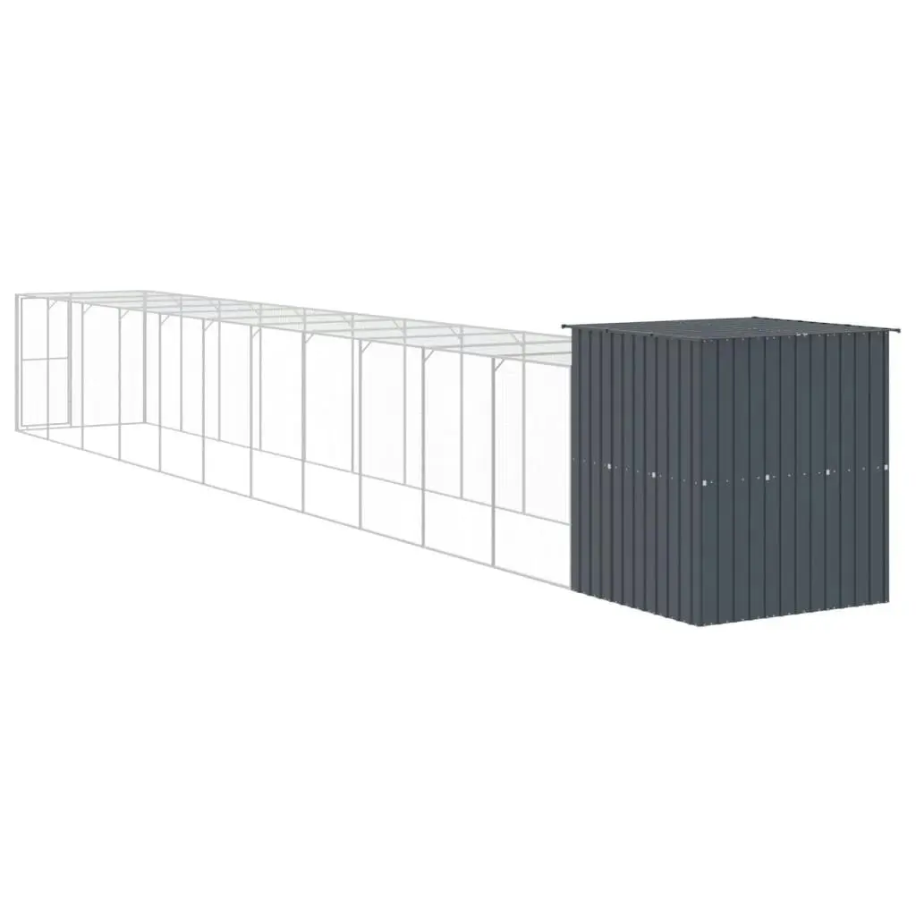 Chicken Cage with Run Anthracite 165x1271x181 cm Galvanised Steel 3189113