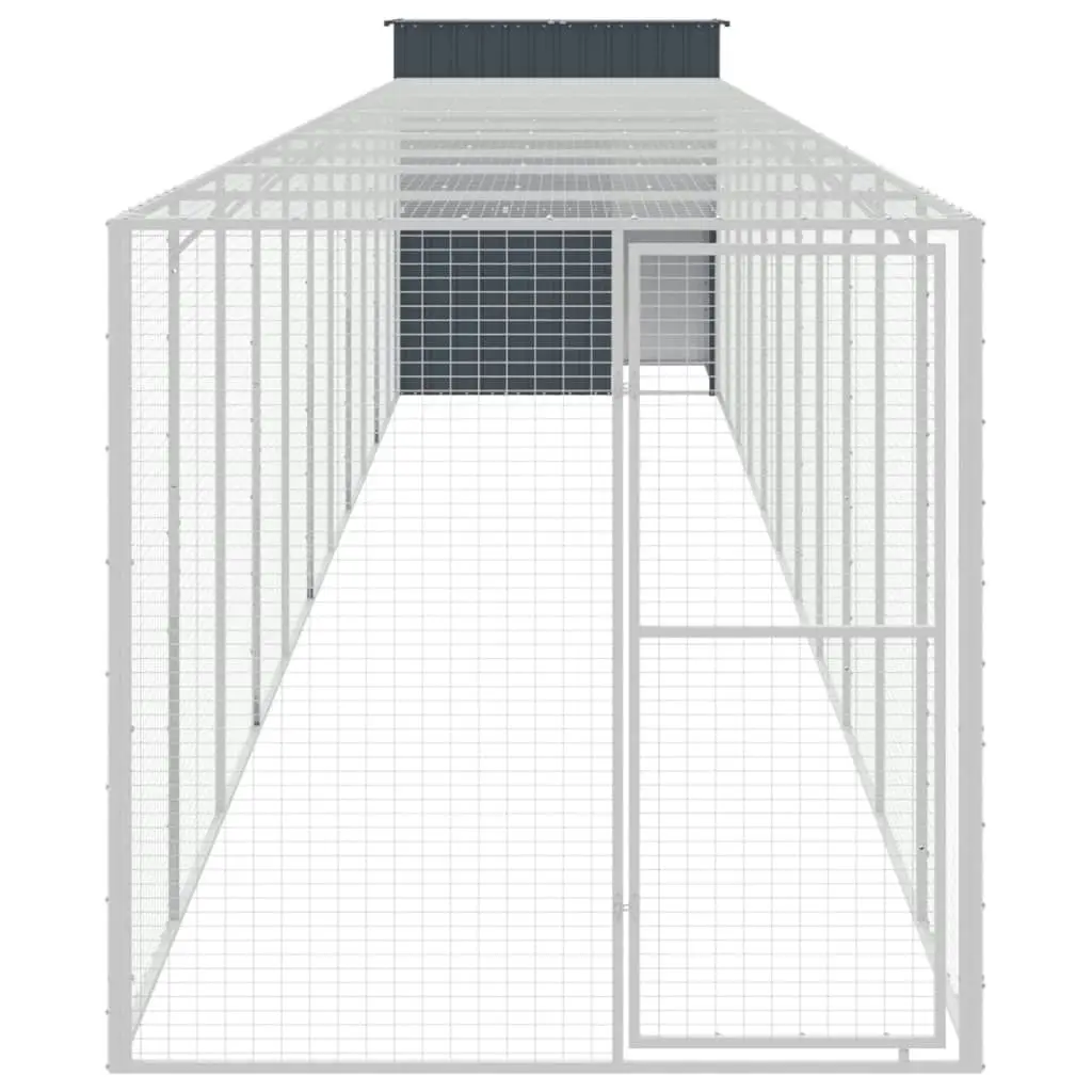 Chicken Cage with Run Anthracite 165x1271x181 cm Galvanised Steel 3189113