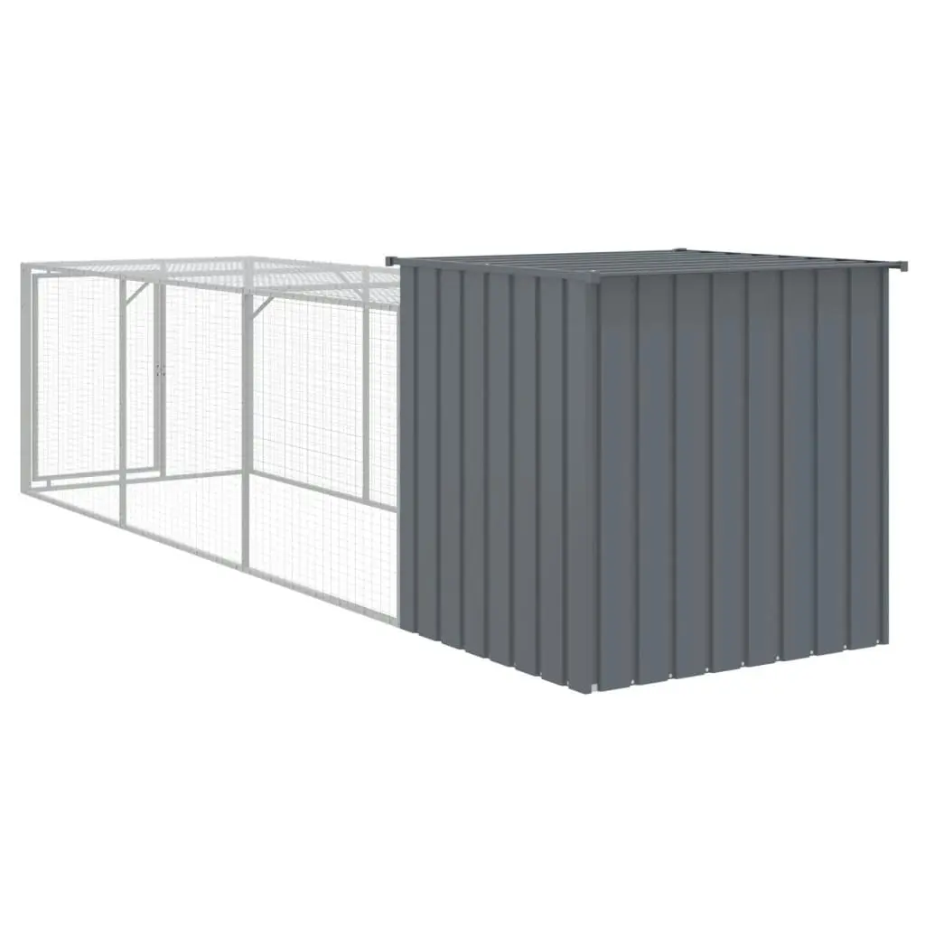 Chicken Cage with Run Anthracite 110x405x110 cm Galvanised Steel 3189089