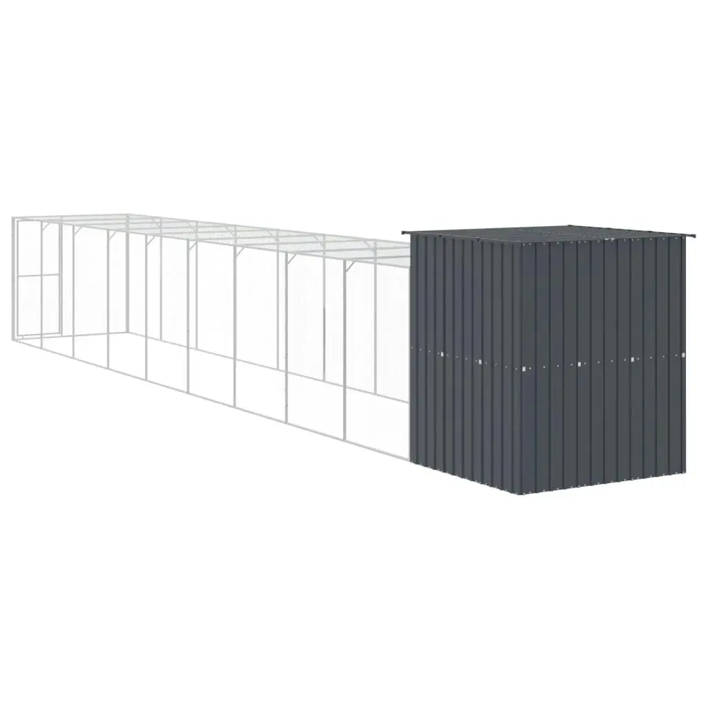 Chicken Cage with Run Anthracite 165x1067x181 cm Galvanised Steel 3189112