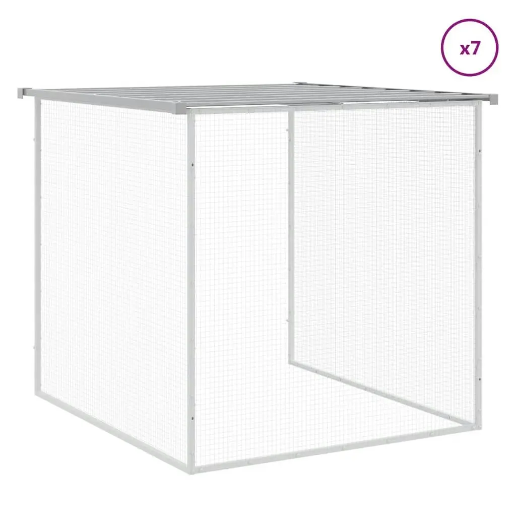 Chicken Cage with Roof Light Grey 803x98x90 cm Galvanised Steel 3189057