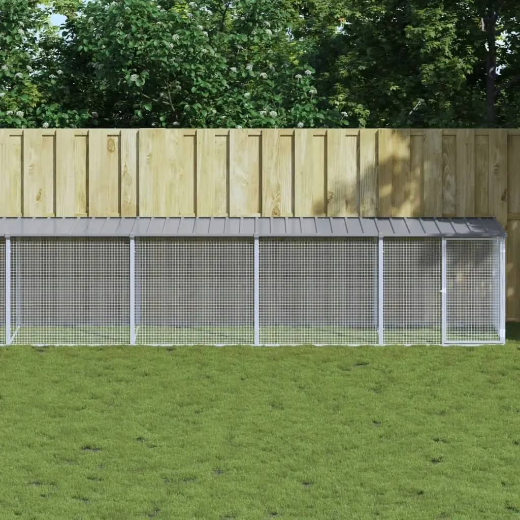 Chicken Cage with Roof Light Grey 803x98x90 cm Galvanised Steel 3189057