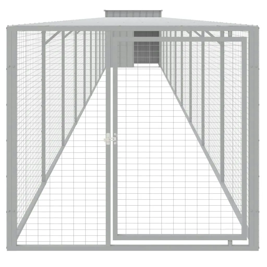 Chicken Cage with Run Light Grey 110x1017x110 cm Galvanised Steel 3189097