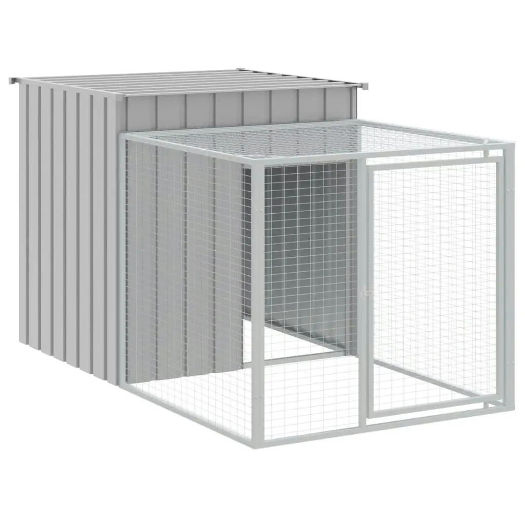 Chicken Cage with Run Light Grey 110x1017x110 cm Galvanised Steel 3189097