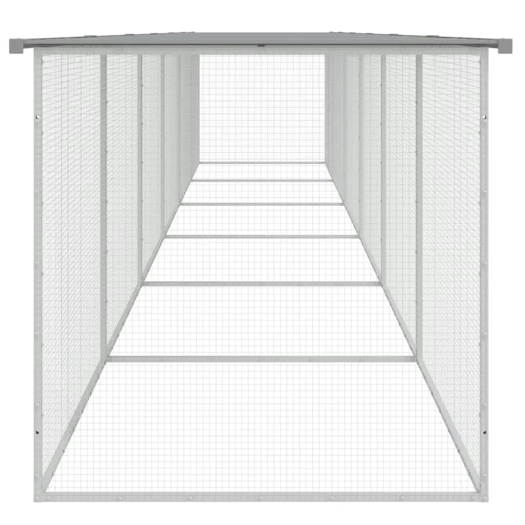 Chicken Cage with Roof Light Grey 603x98x90 cm Galvanised Steel 3189056