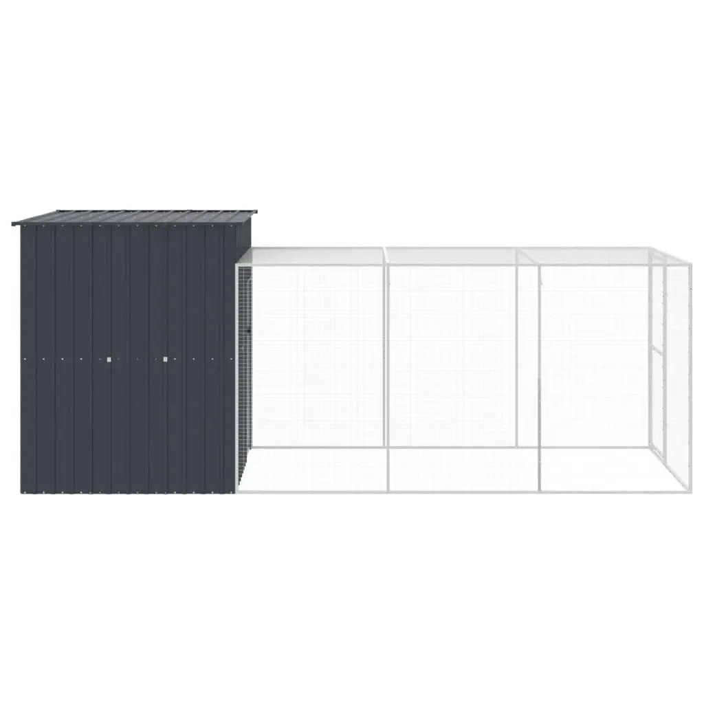 Chicken Cage with Run Anthracite 165x455x181 cm Galvanised Steel 3189109