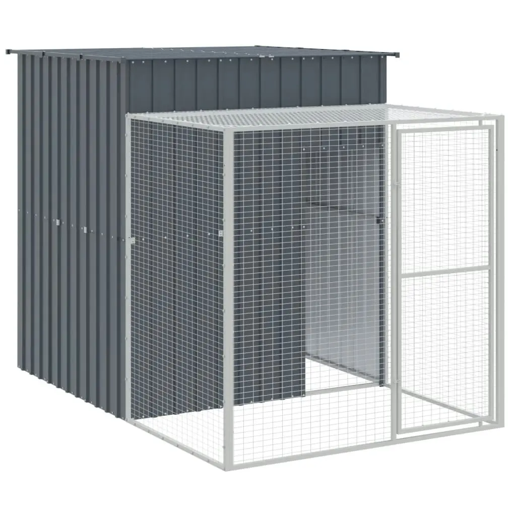 Chicken Cage with Run Anthracite 165x455x181 cm Galvanised Steel 3189109