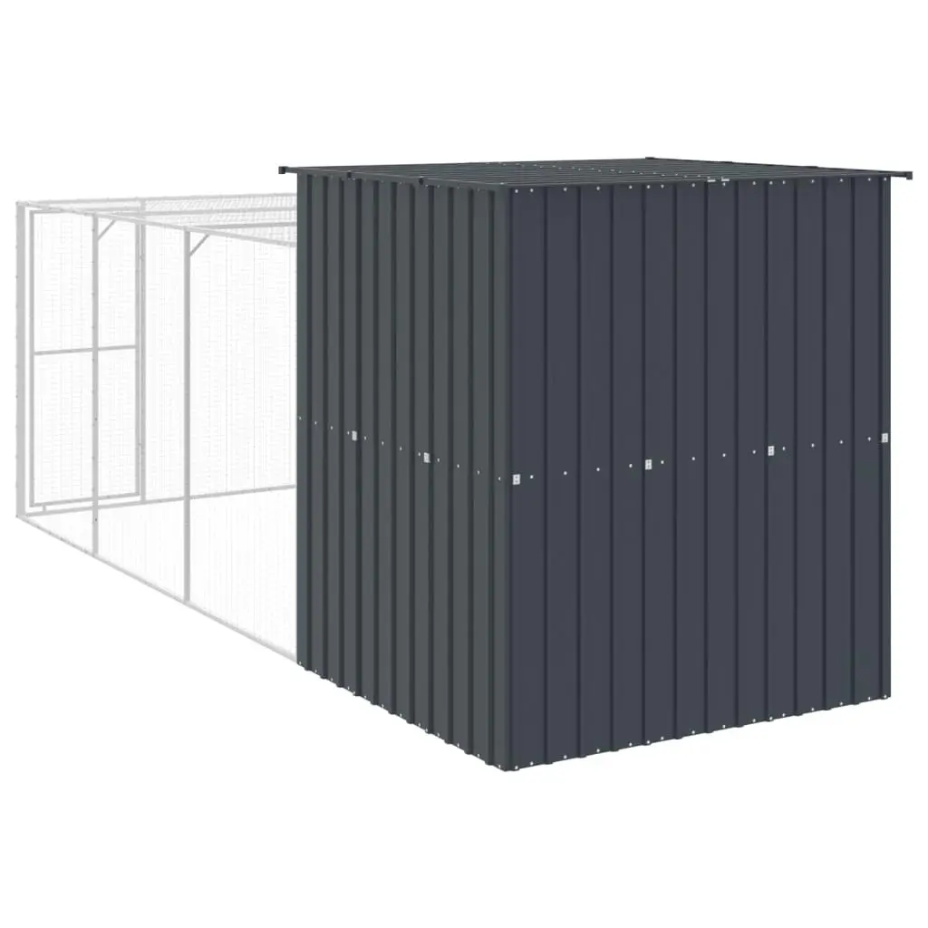 Chicken Cage with Run Anthracite 165x455x181 cm Galvanised Steel 3189109