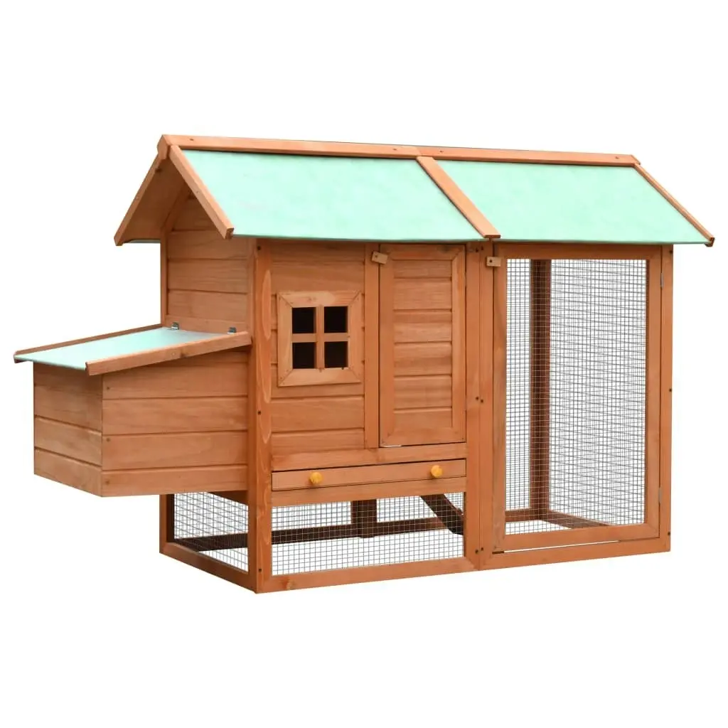 Chicken Cage Solid Pine & Fir Wood 170x81x110 cm 170644