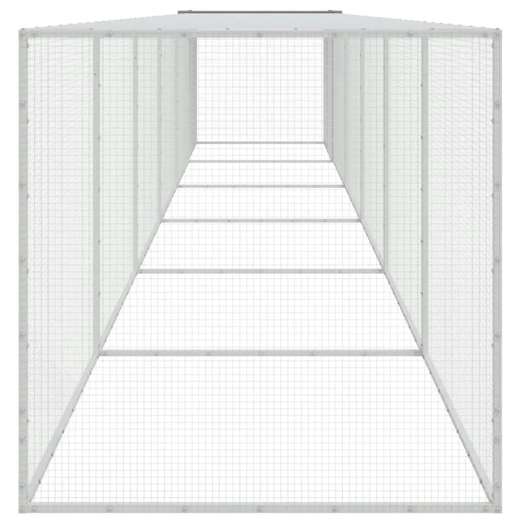 Chicken Cage with Roof Light Grey 603x98x90 cm Galvanised Steel 3189046