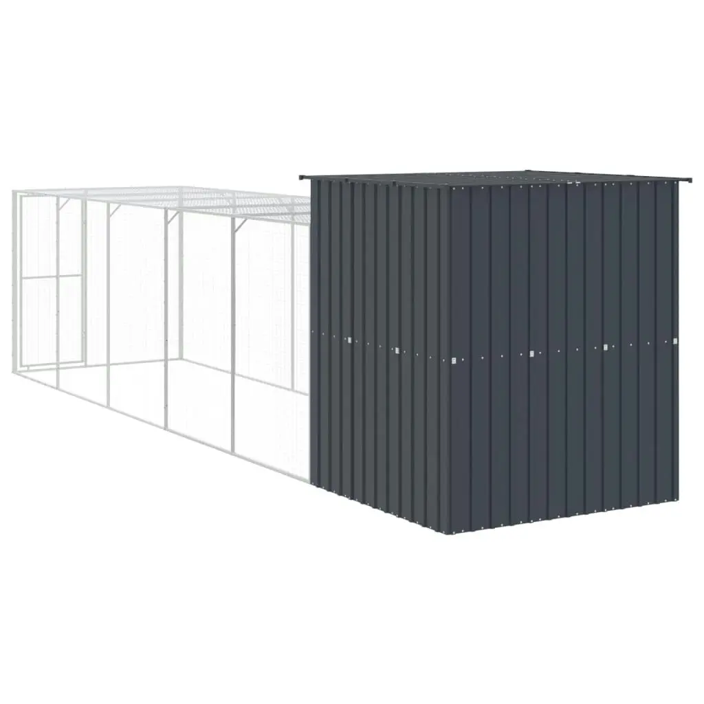 Chicken Cage with Run Anthracite 165x659x181 cm Galvanised Steel 3189110