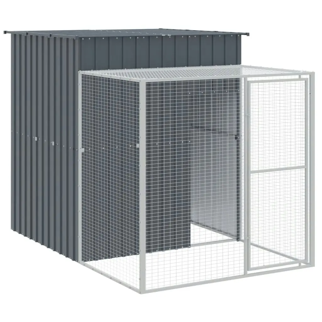 Chicken Cage with Run Anthracite 165x659x181 cm Galvanised Steel 3189110