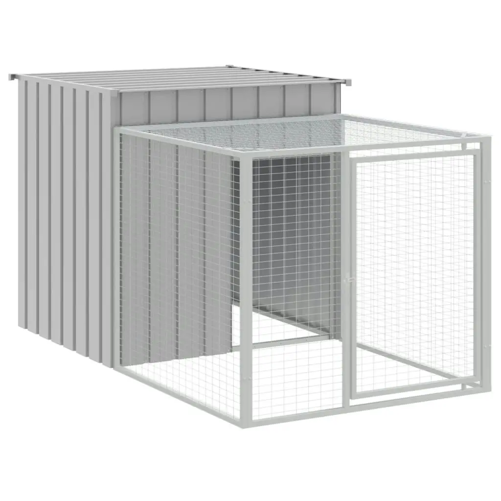 Chicken Cage with Run Light Grey 110x813x110 cm Galvanised Steel 3189096