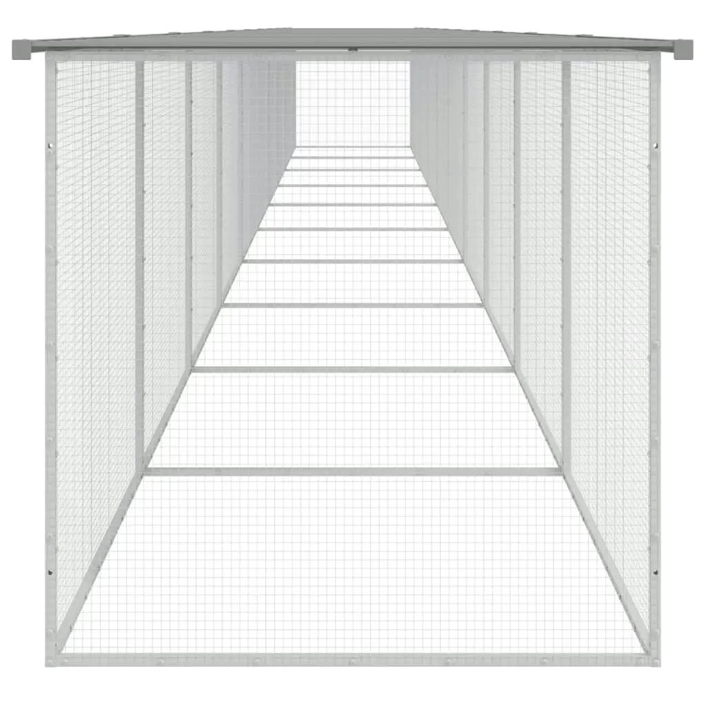 Chicken Cage with Roof Light Grey 1003x98x90 cm Galvanised Steel 3189058