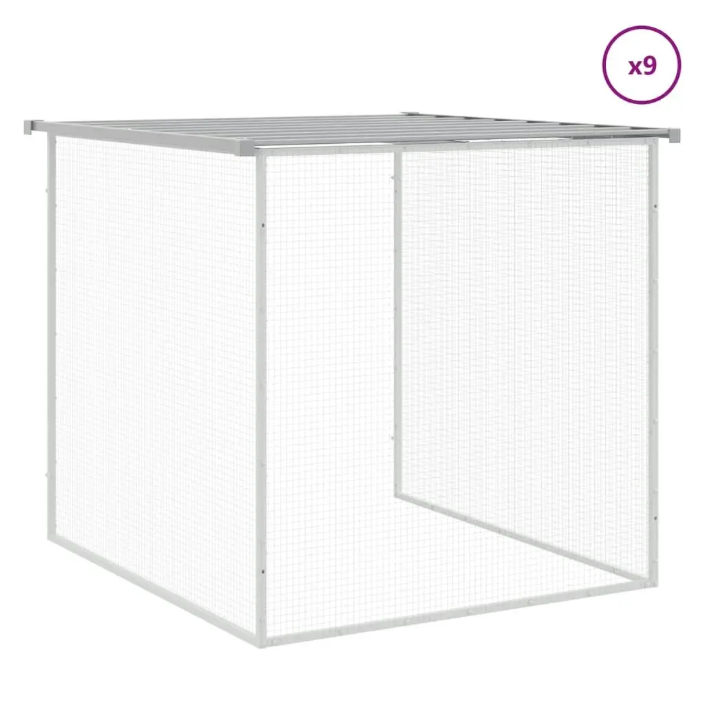 Chicken Cage with Roof Light Grey 1003x98x90 cm Galvanised Steel 3189058