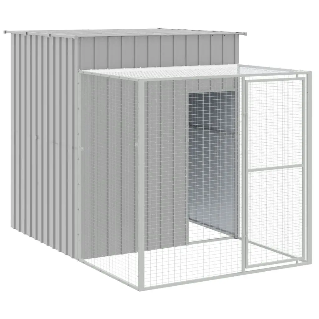 Chicken Cage with Run Light Grey 165x1067x181 cm Galvanised Steel 3189117