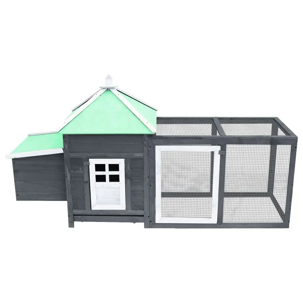 Chicken Coop with Nest Box Grey 190x72x102 cm Solid Firwood 170981